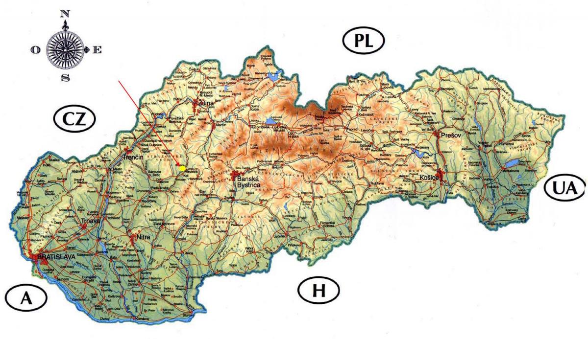 के मानचित्र स्लोवाकिया महल