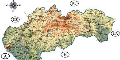 के मानचित्र स्लोवाकिया महल
