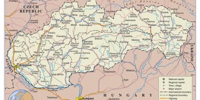 के मानचित्र स्लोवाकिया सड़क