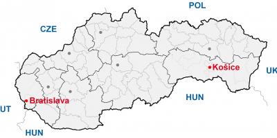 नक्शे के कोसिसे स्लोवाकिया
