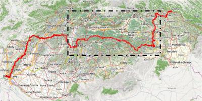लंबी पैदल यात्रा के मानचित्र स्लोवाकिया