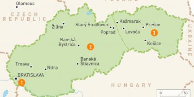 के मानचित्र स्लोवाकिया क्षेत्रों