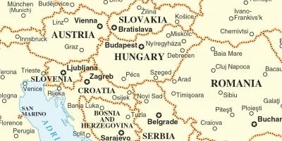 आसपास के देशों के मानचित्र स्लोवाकिया
