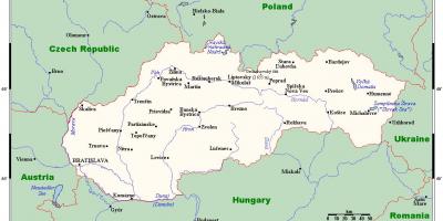 स्लोवाकिया के नक्शे के साथ शहरों