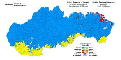 के मानचित्र स्लोवाकिया जातीय